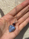 Ciondolo Cuore in vetro di Murano azzurro e bronzo