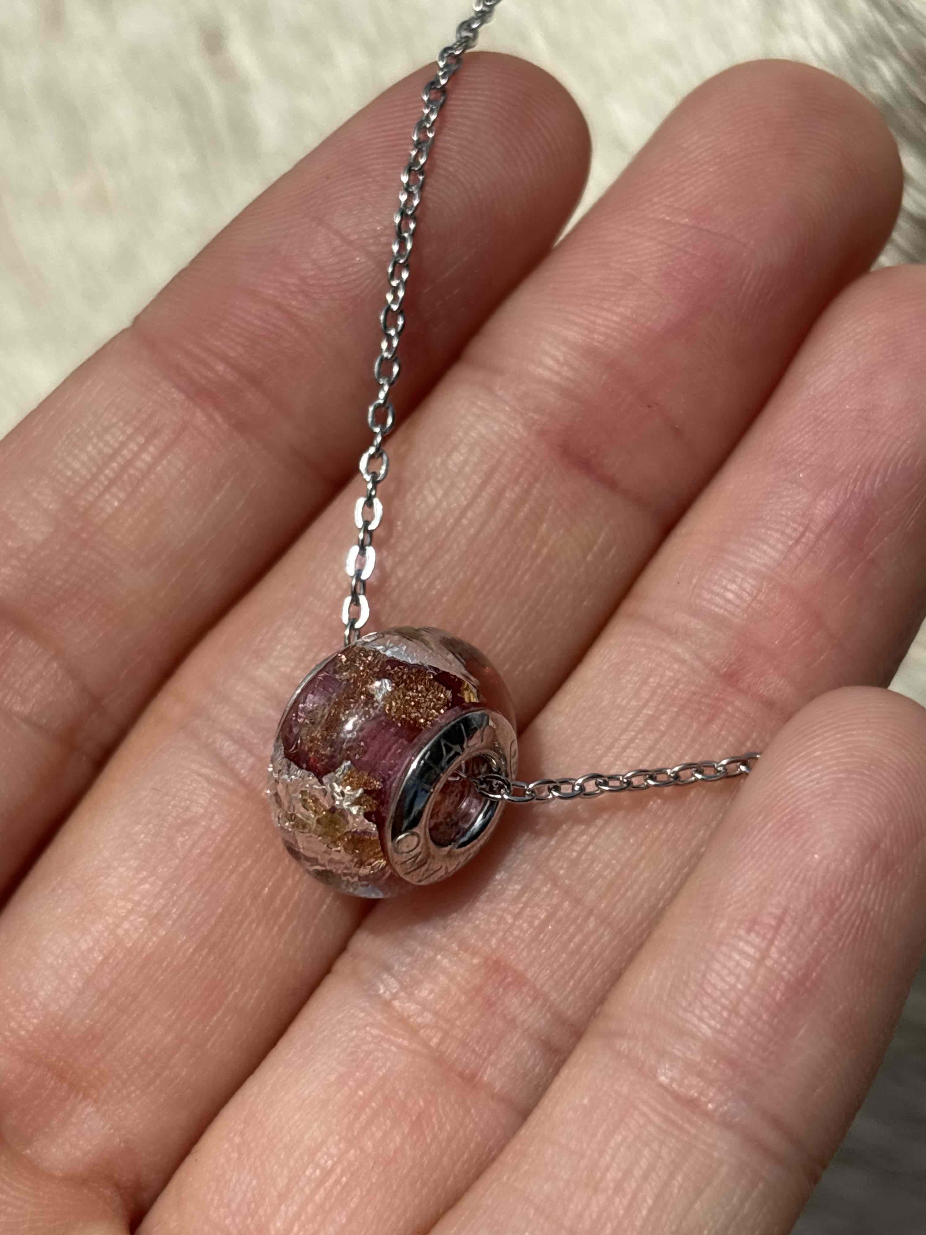 Charm in vetro di Murano e Argento 925 - color argento, rosa e avventurina