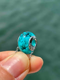 Charm in vetro di Murano e Argento 925 - color turchese