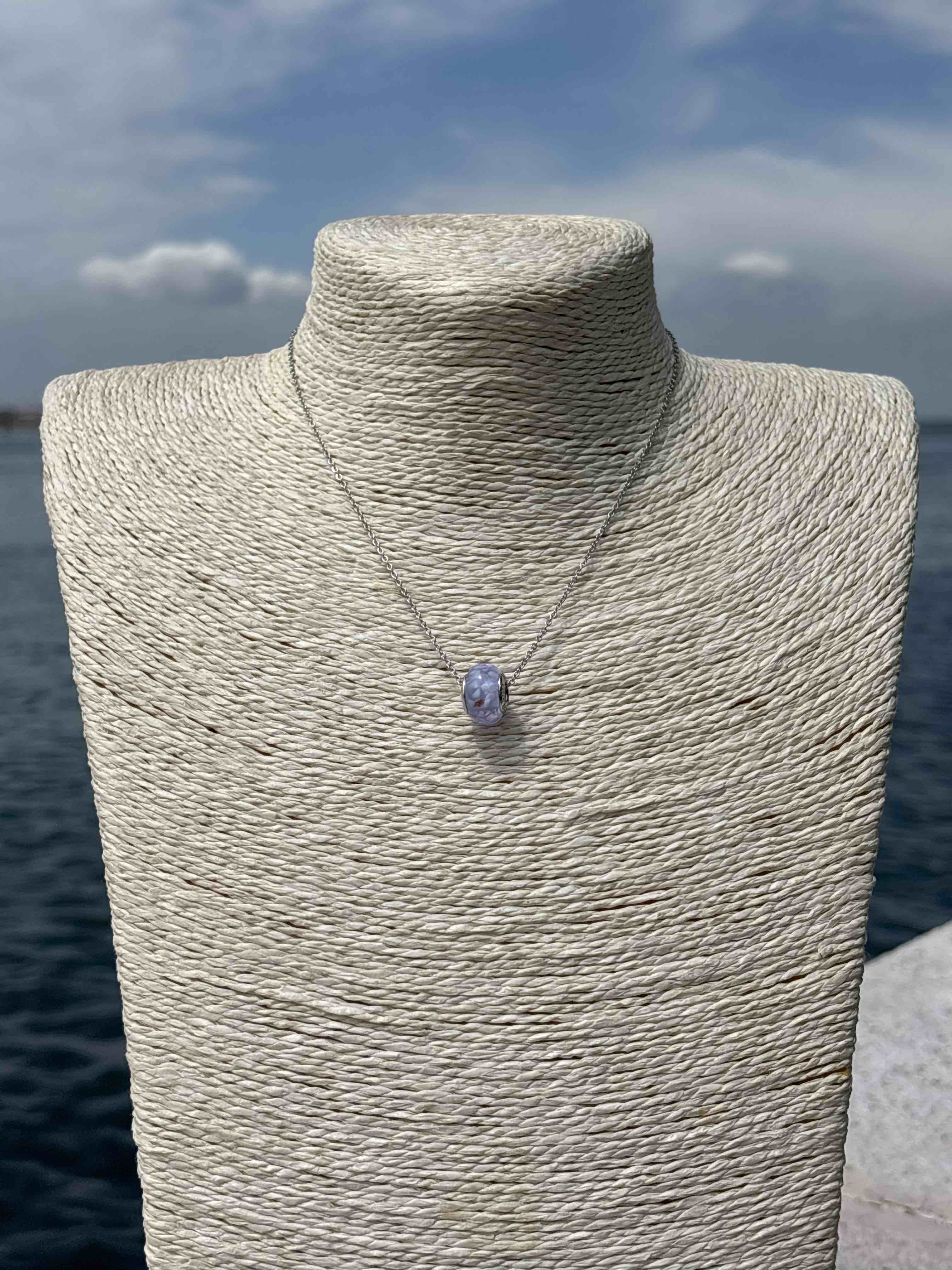 Charm in vetro di Murano e Argento 925 - color lilla