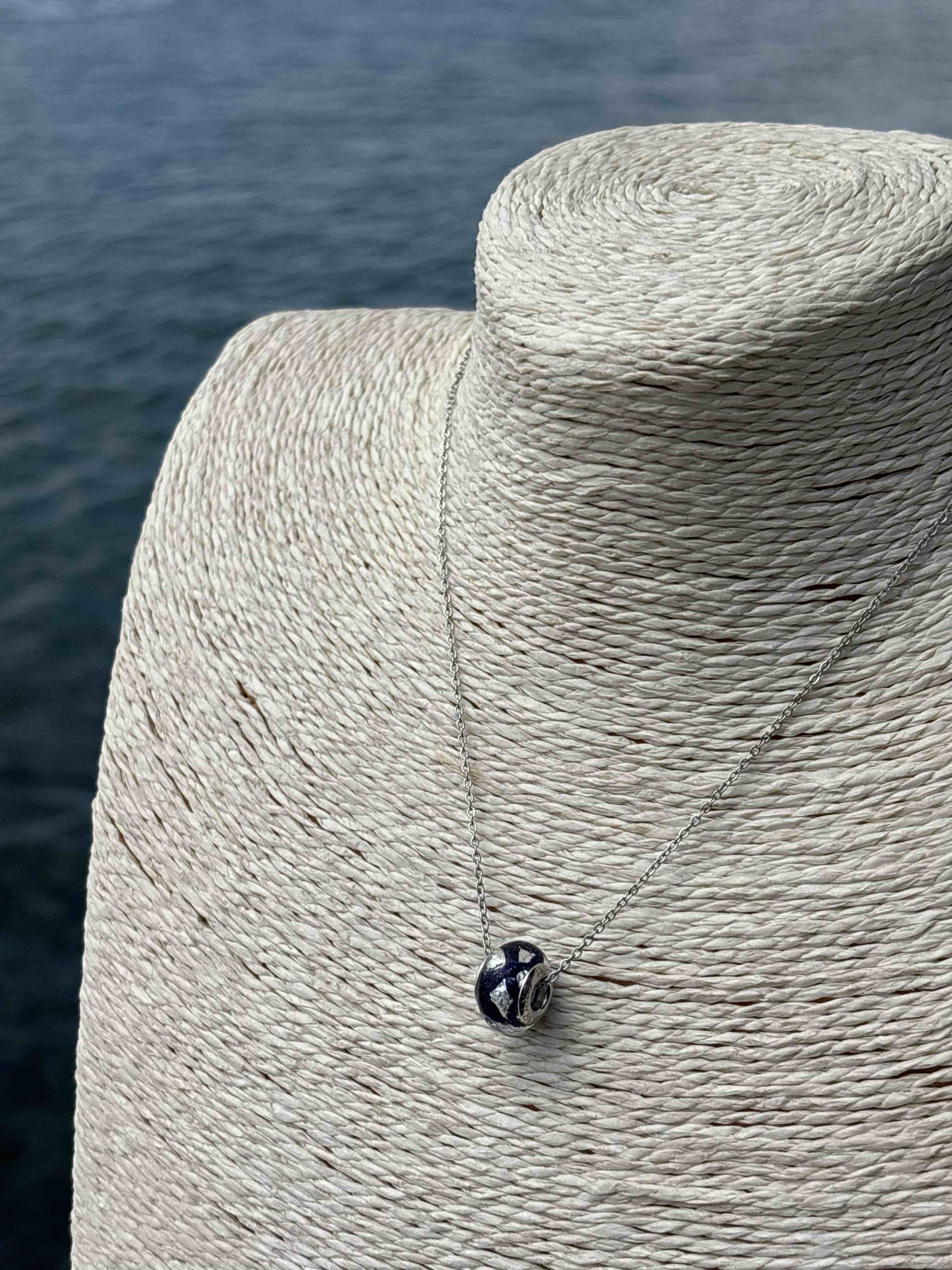 Charm in vetro di Murano e Argento 925 - color blu e argento