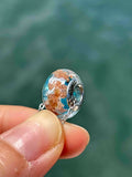 Charm in vetro di Murano e Argento 925 - color celeste e avventurina