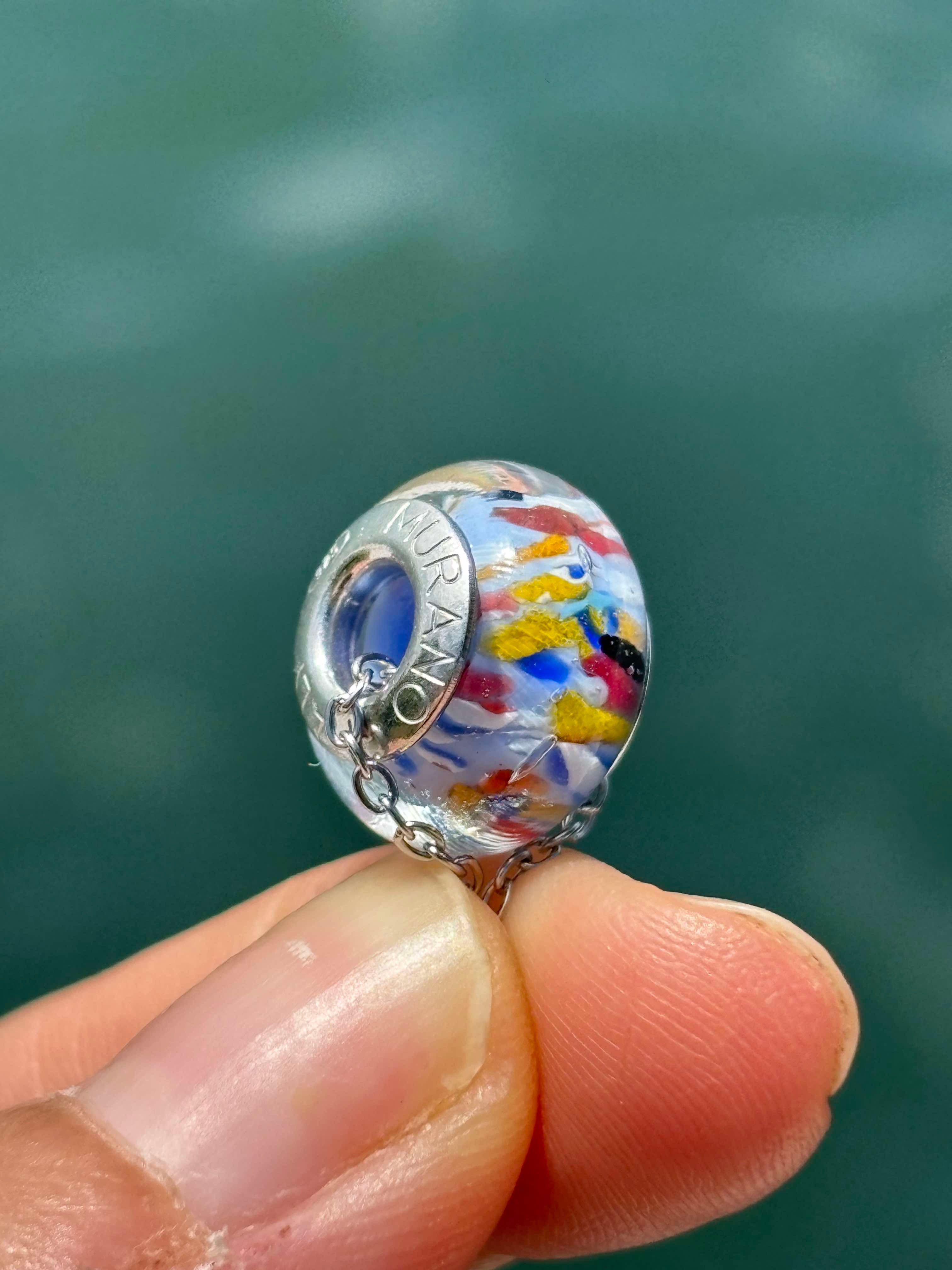 Charm in vetro di Murano e Argento 925 - multicolore