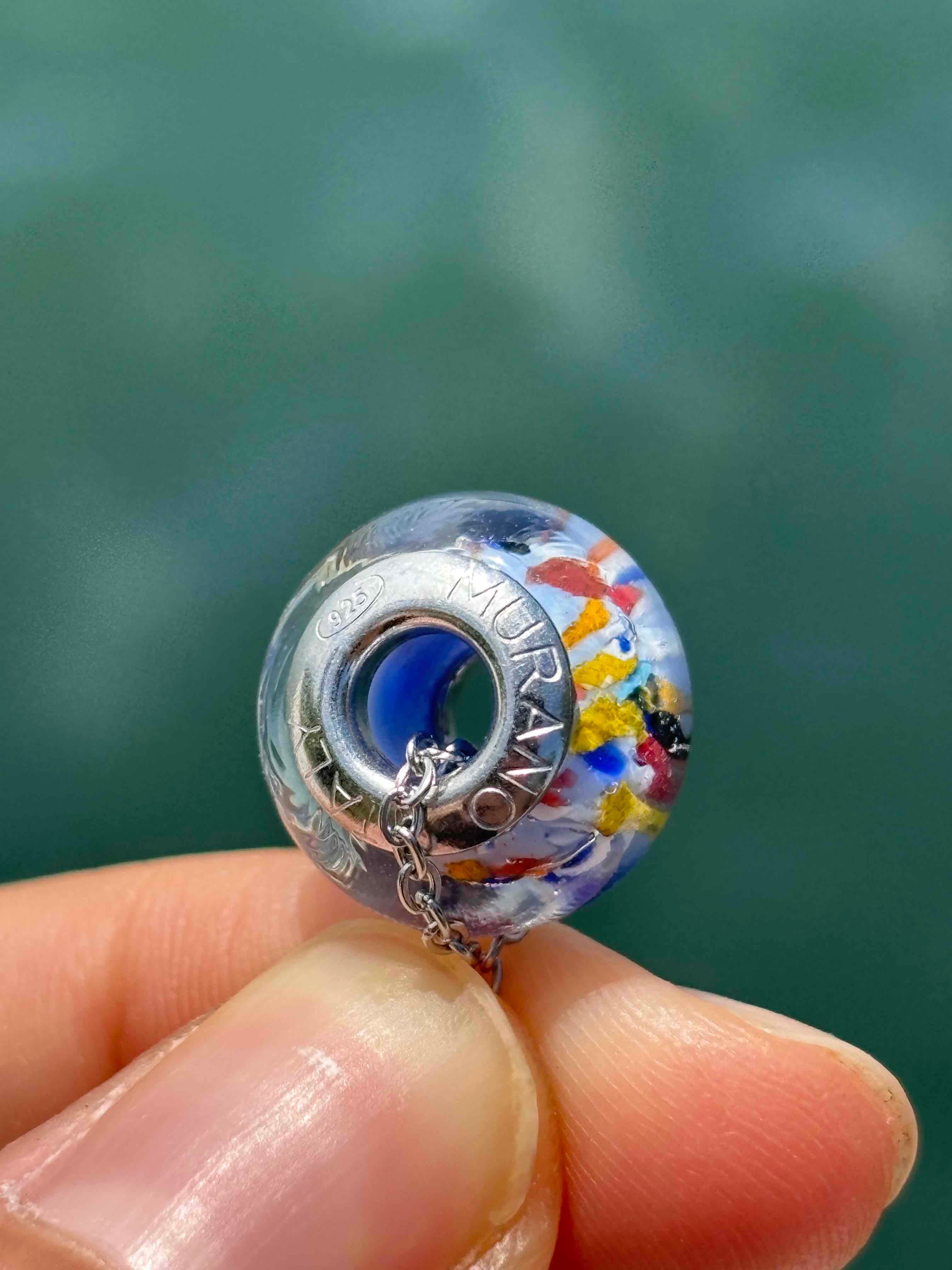 Charm in vetro di Murano e Argento 925 - multicolore