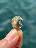Charm in vetro di Murano e Argento 925 - color verde e avventurina