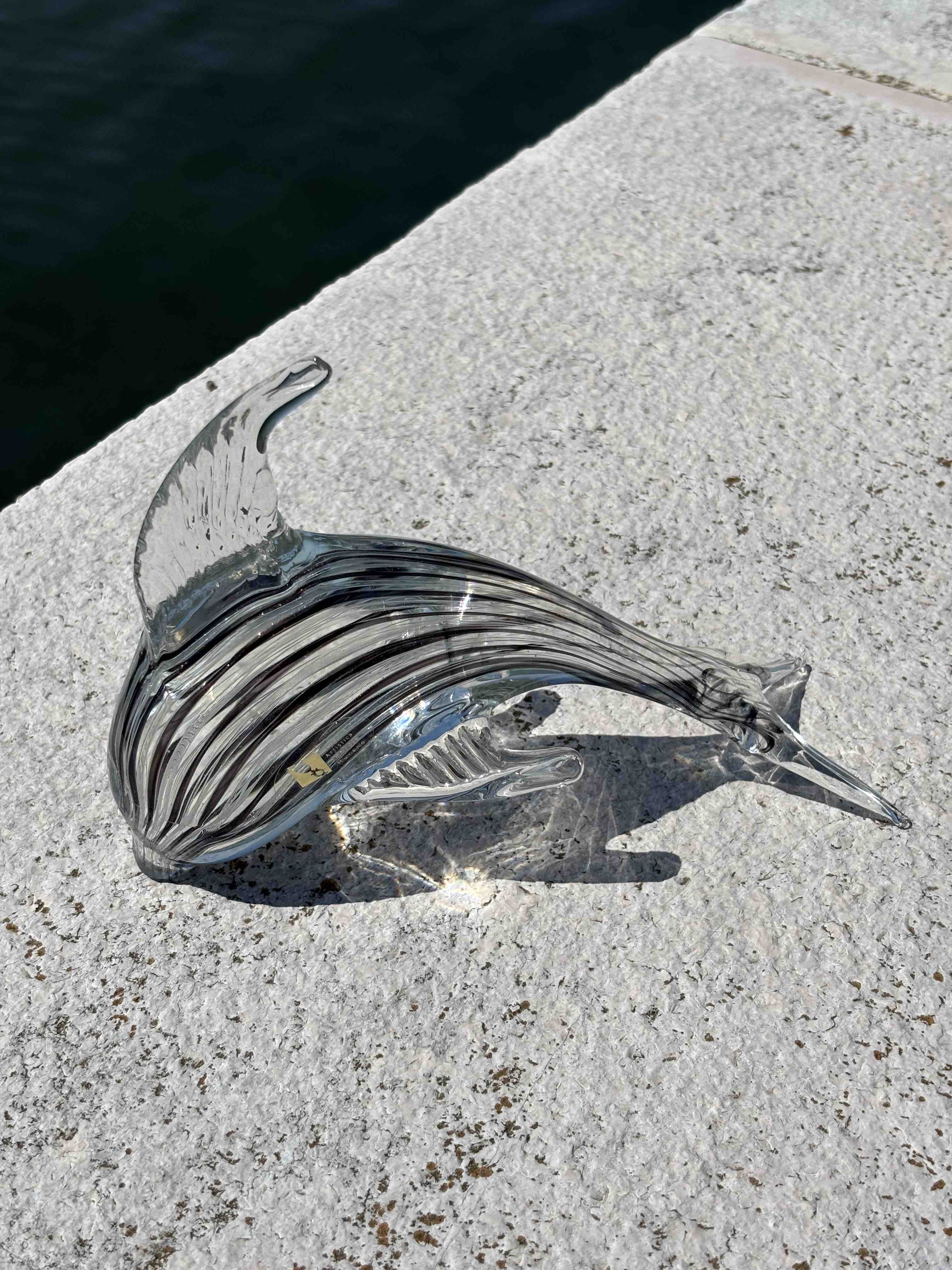 Delfino in autentico vetro di Murano