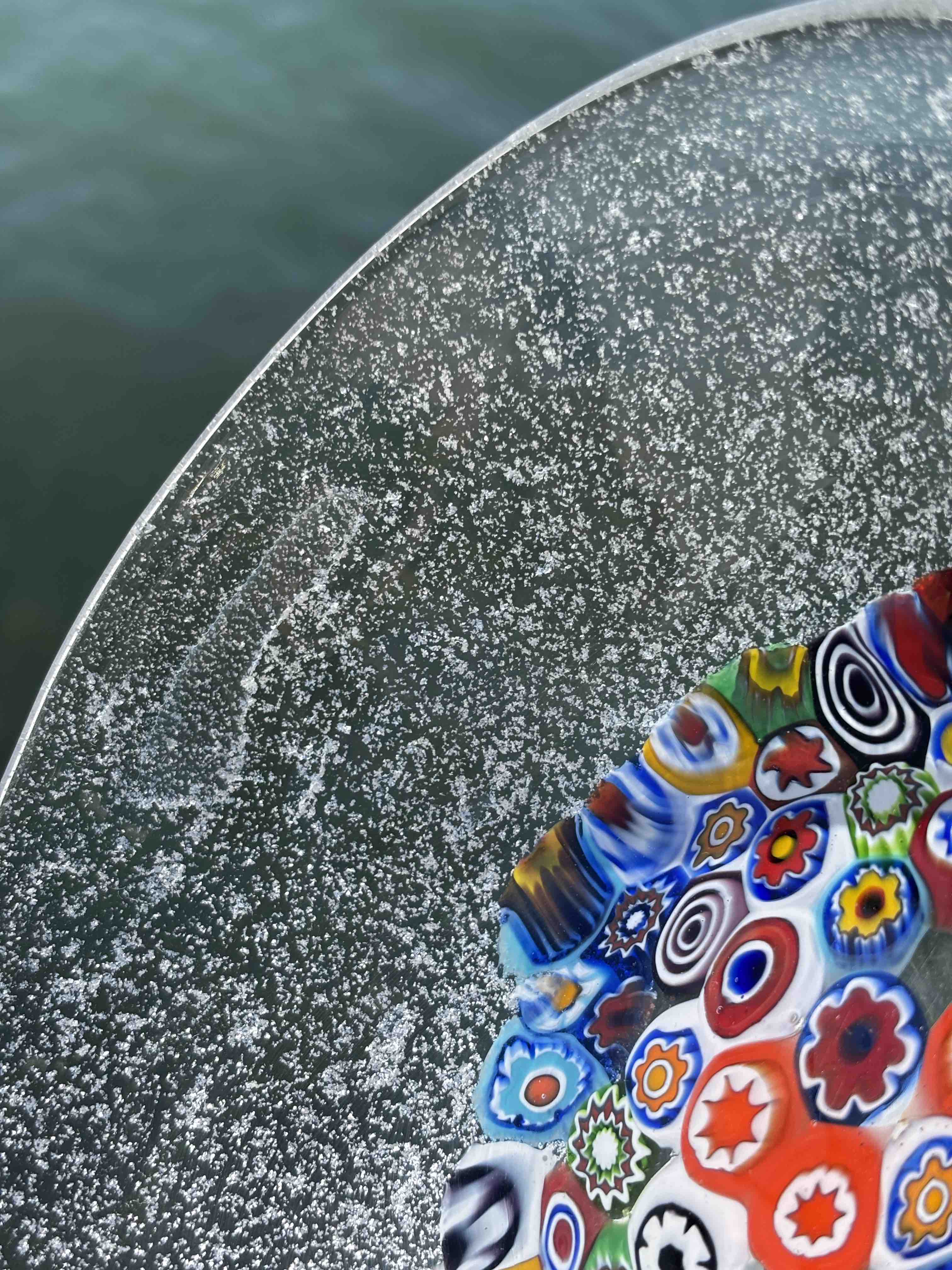 Ciotola in autentico vetro di Murano trasparente con murrine