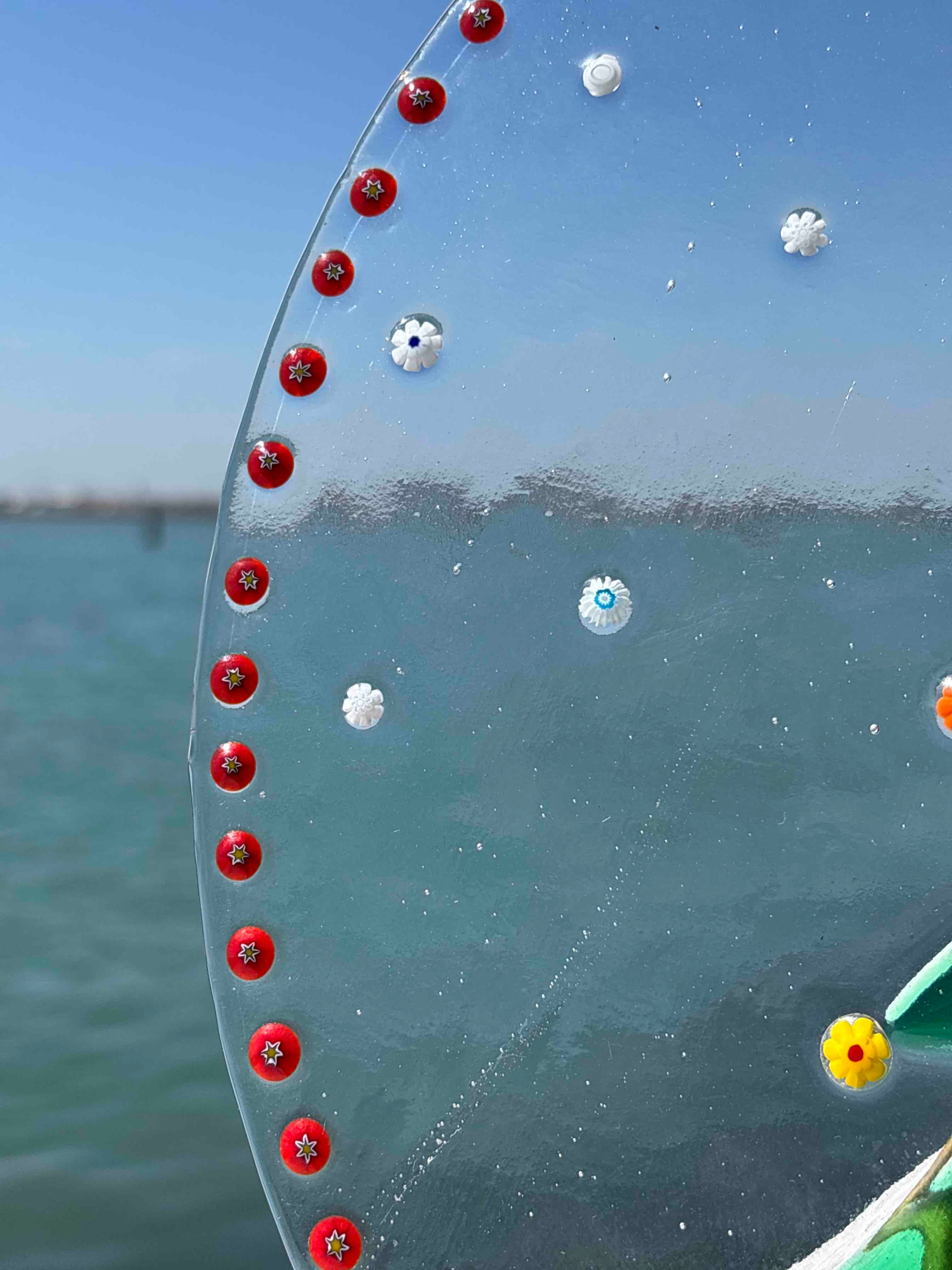 Piatto in vetro di Murano con decorazione Natalizia