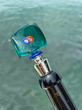Tappo decorativo per bottiglia in vetro di Murano  - verde acqua con murrine