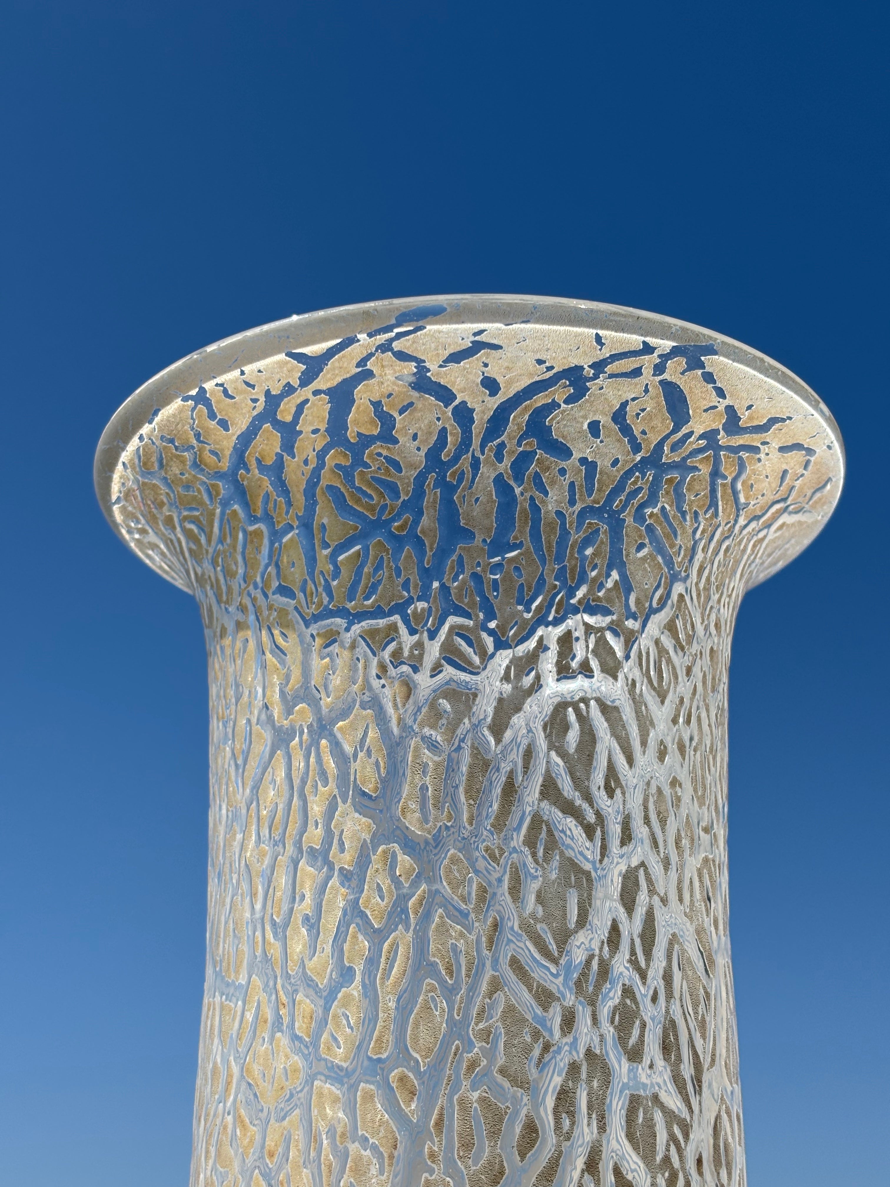 Vaso in autentico vetro di Murano con foglia d'oro