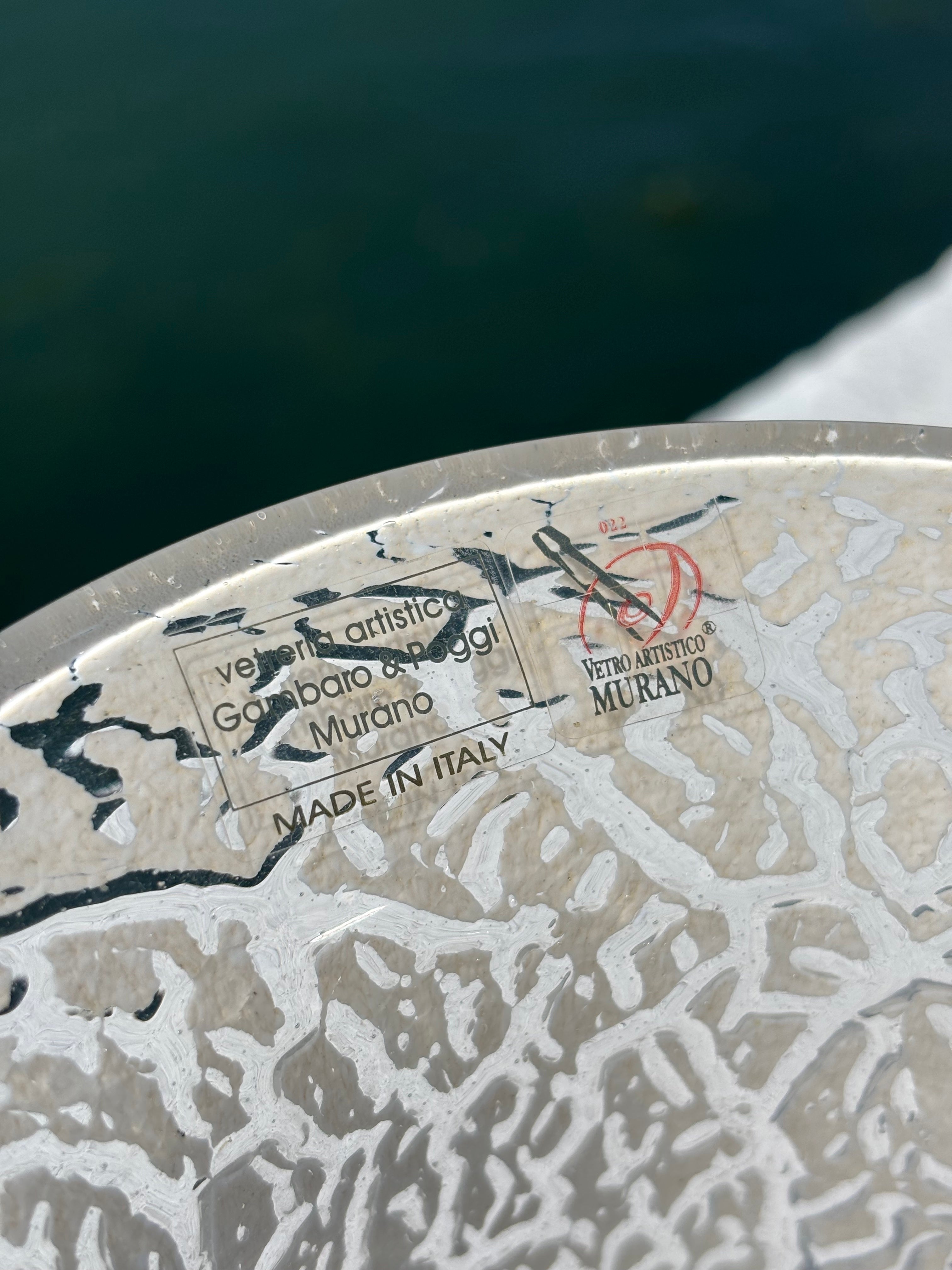 Vaso in autentico vetro di Murano con foglia d'oro