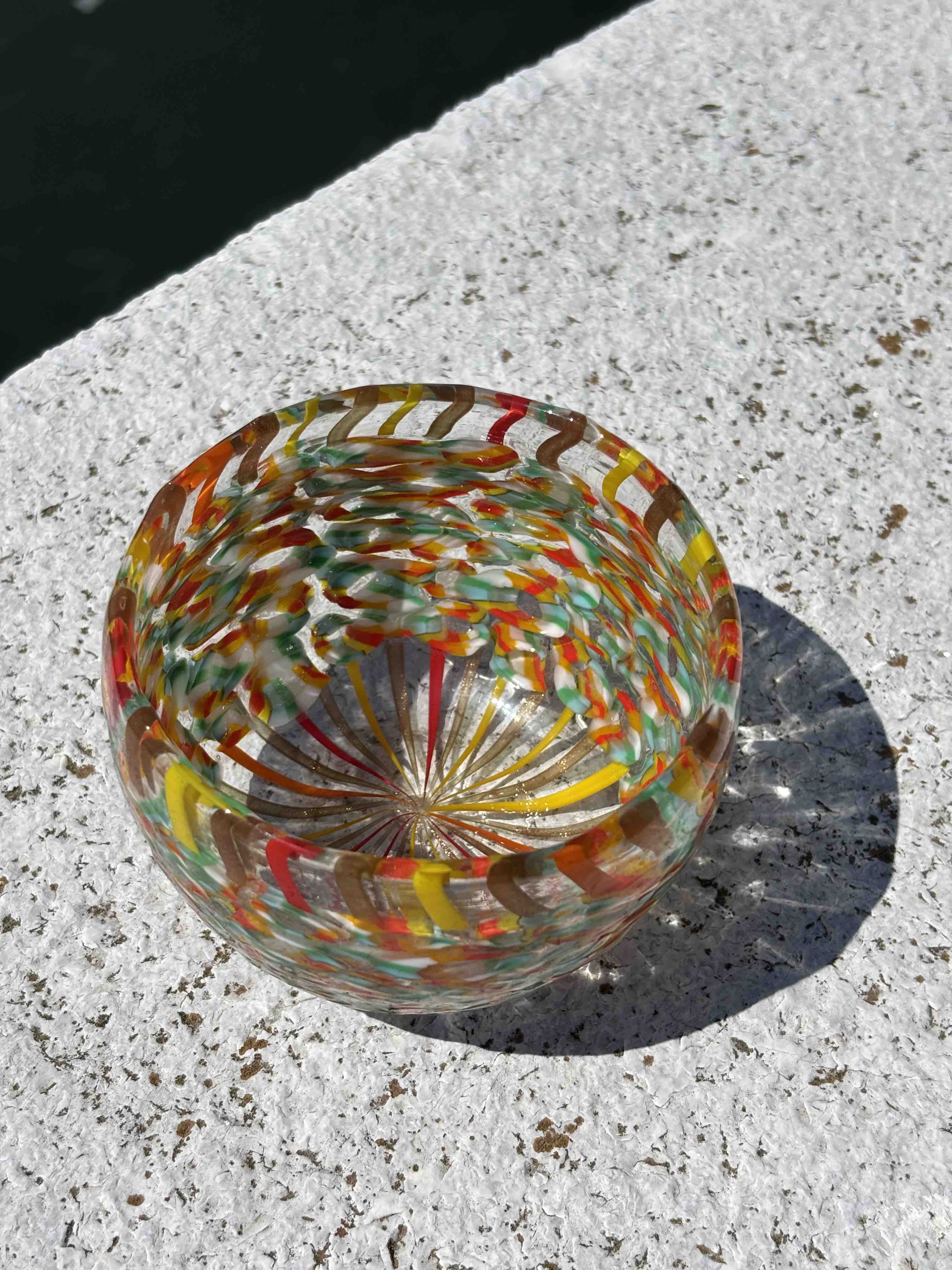 Ciotola in autentico vetro di Murano multicolore