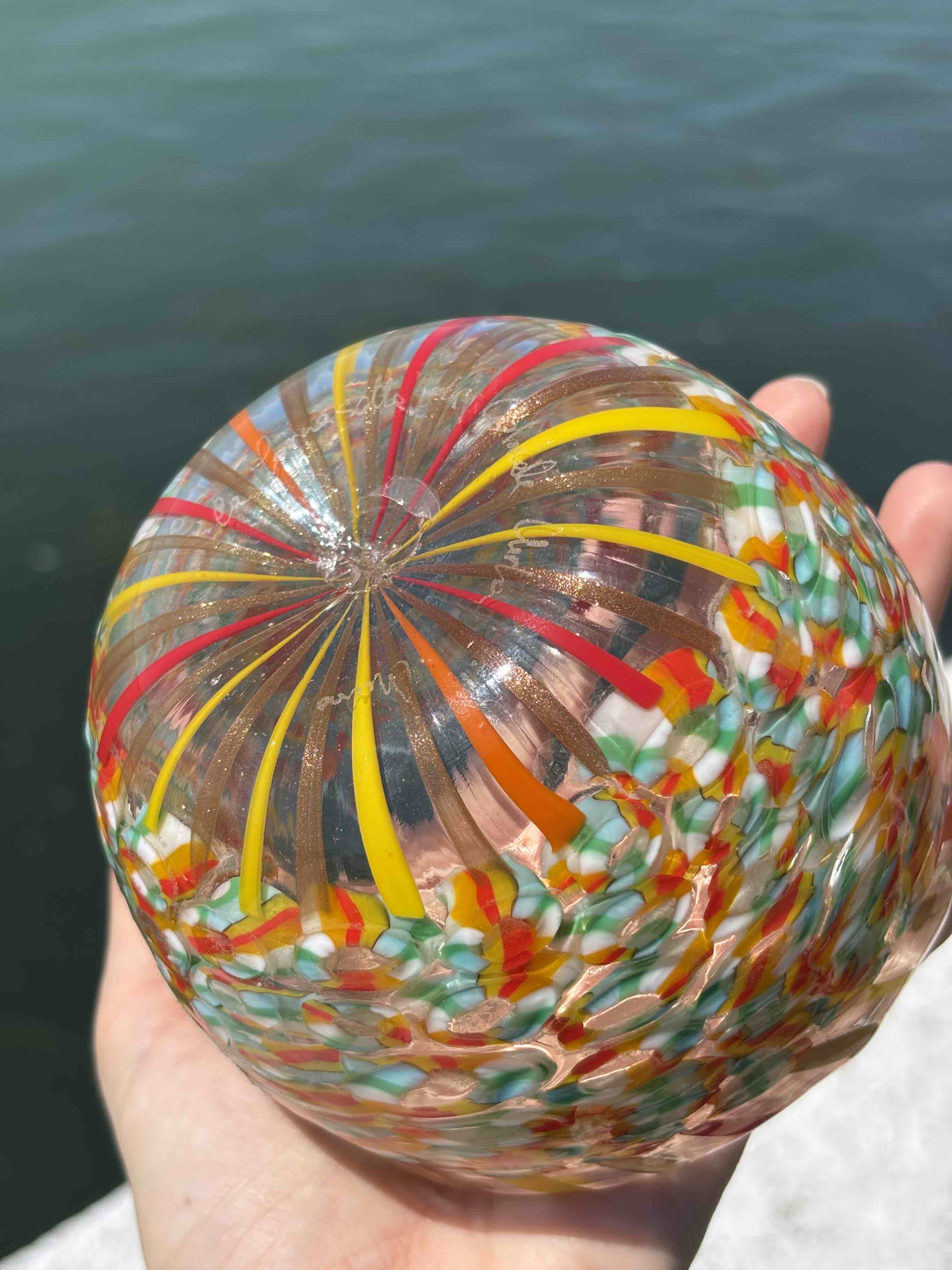 Ciotola in autentico vetro di Murano multicolore