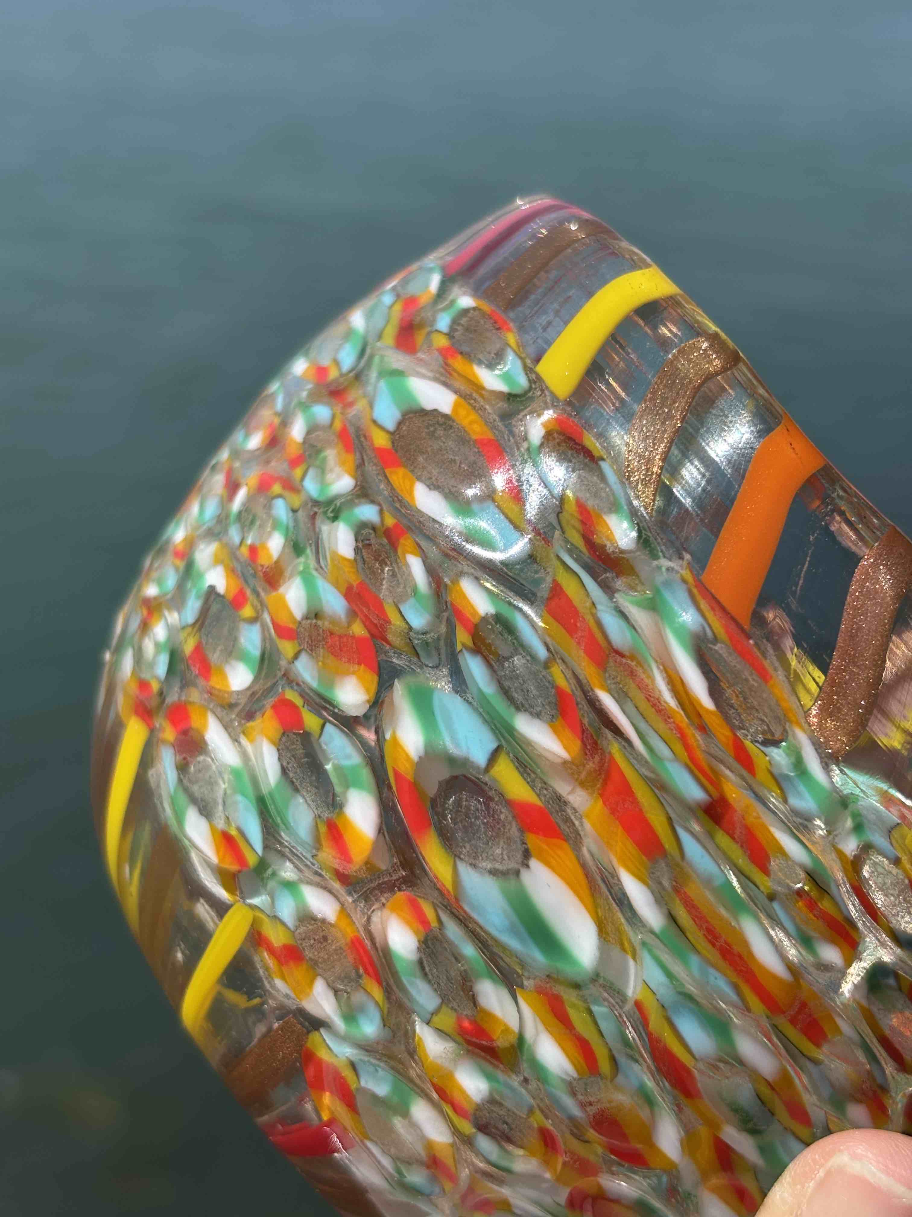 Ciotola in autentico vetro di Murano multicolore