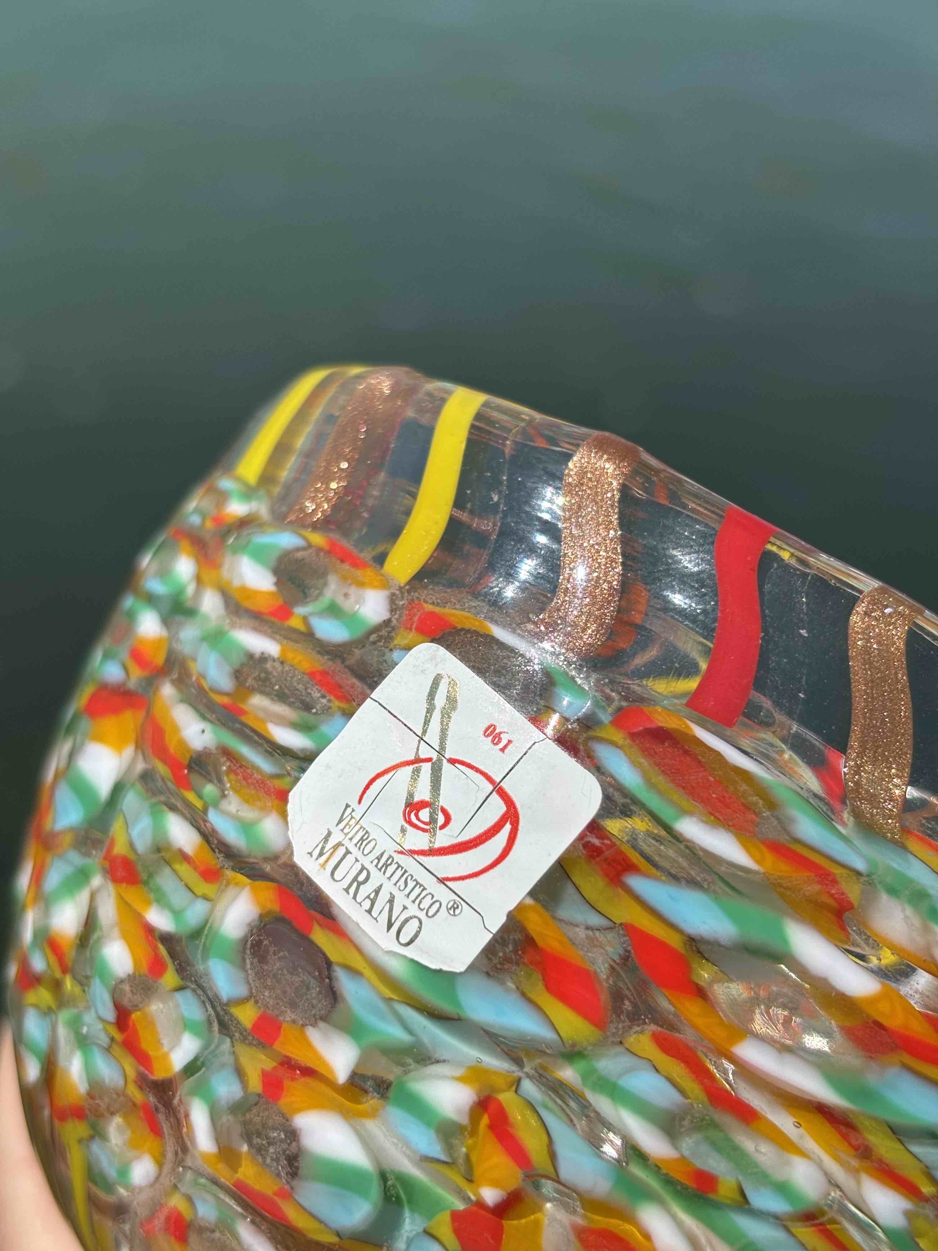 Ciotola in autentico vetro di Murano multicolore