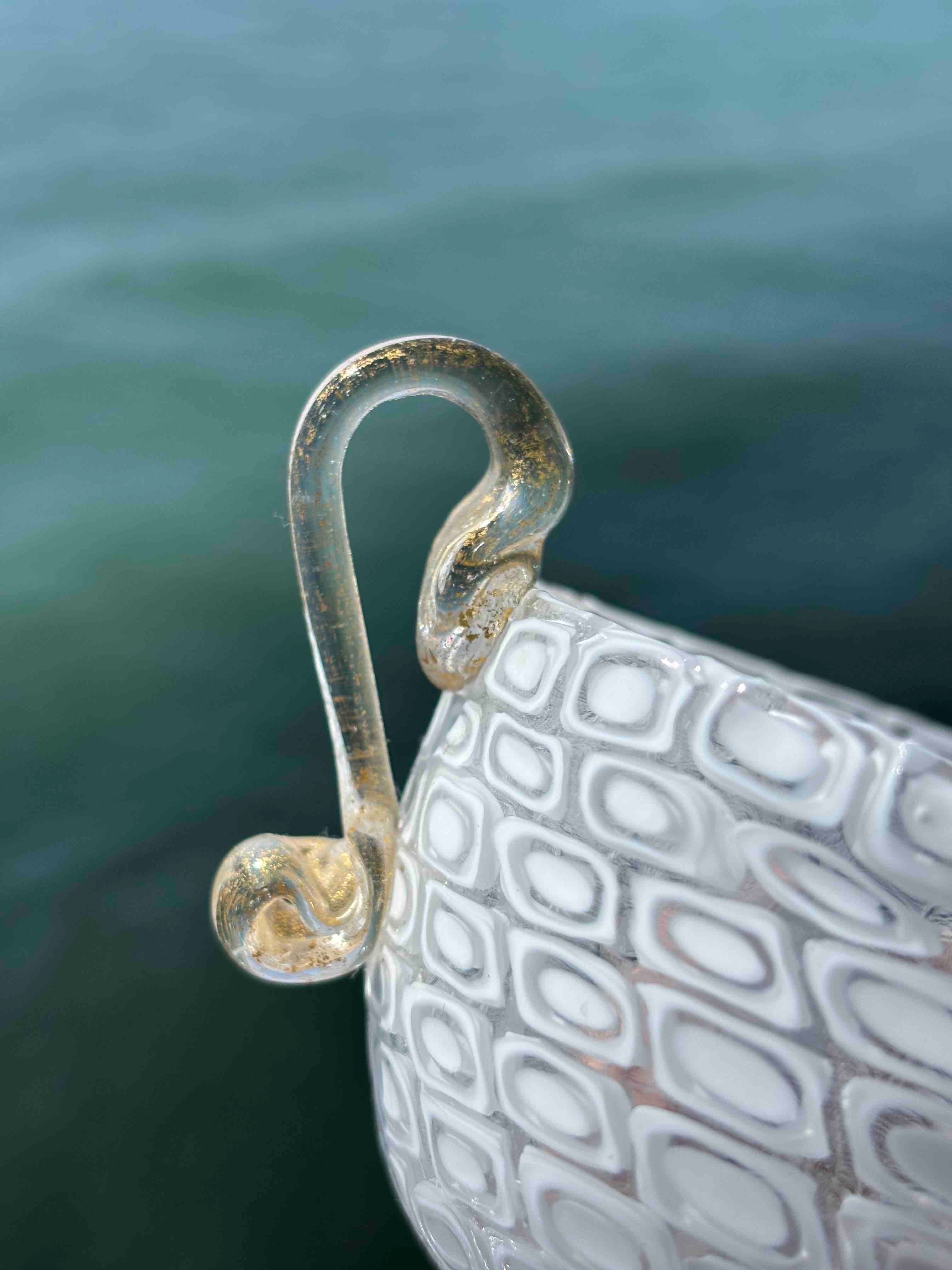 Ciotola in autentico vetro di Murano bianco