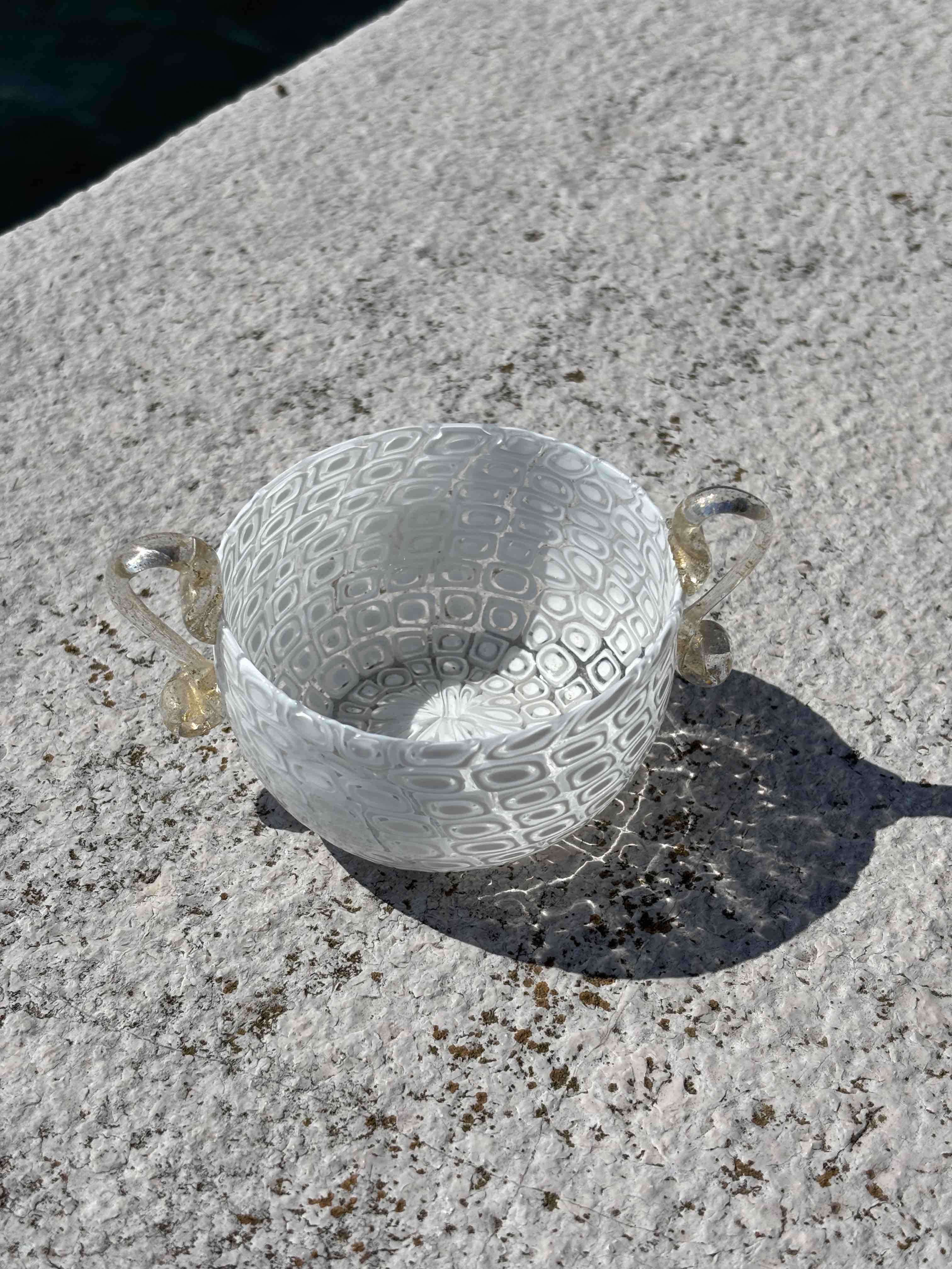 Ciotola in autentico vetro di Murano bianco