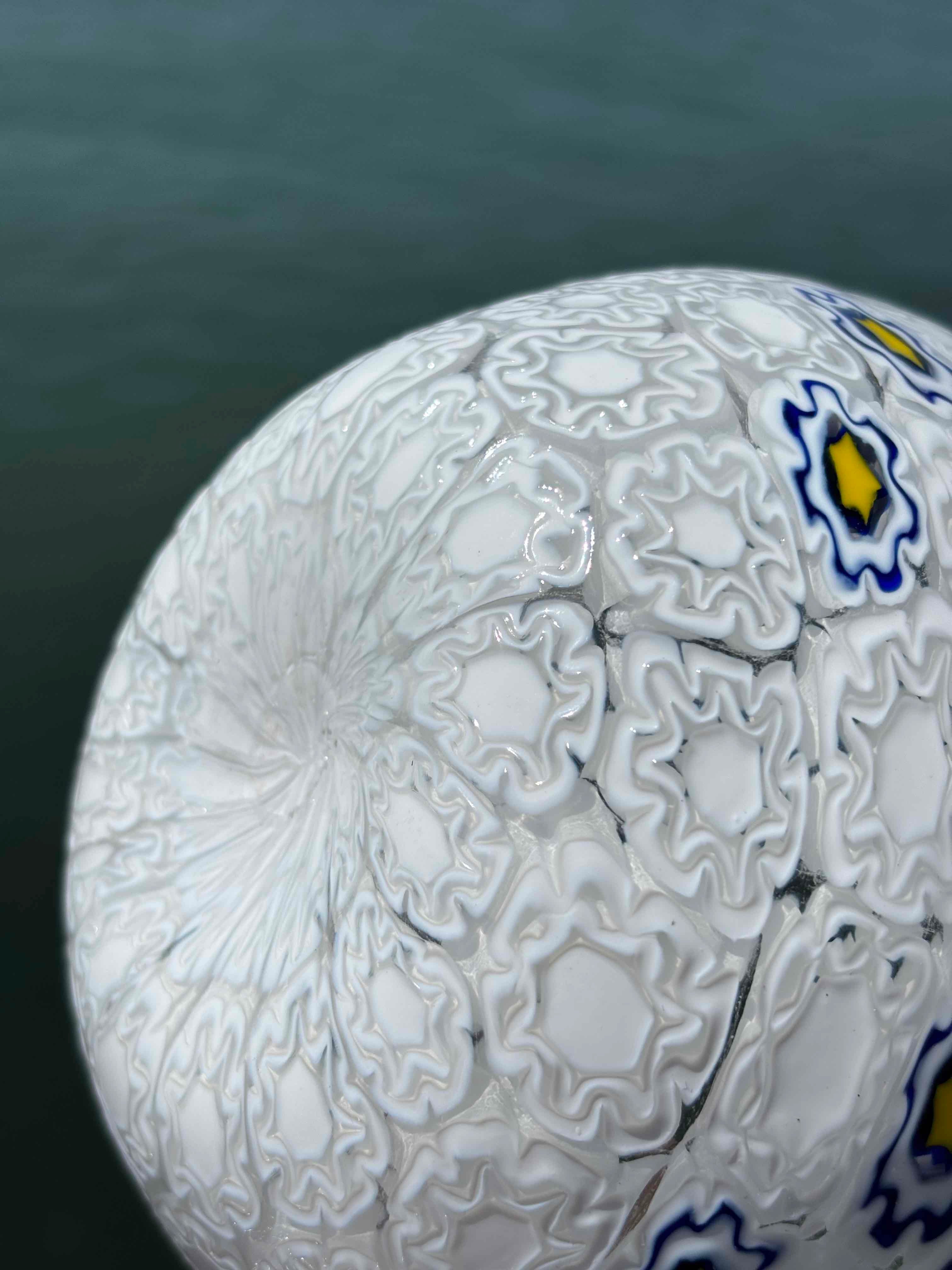 Ciotola in autentico vetro di Murano bianco e blu