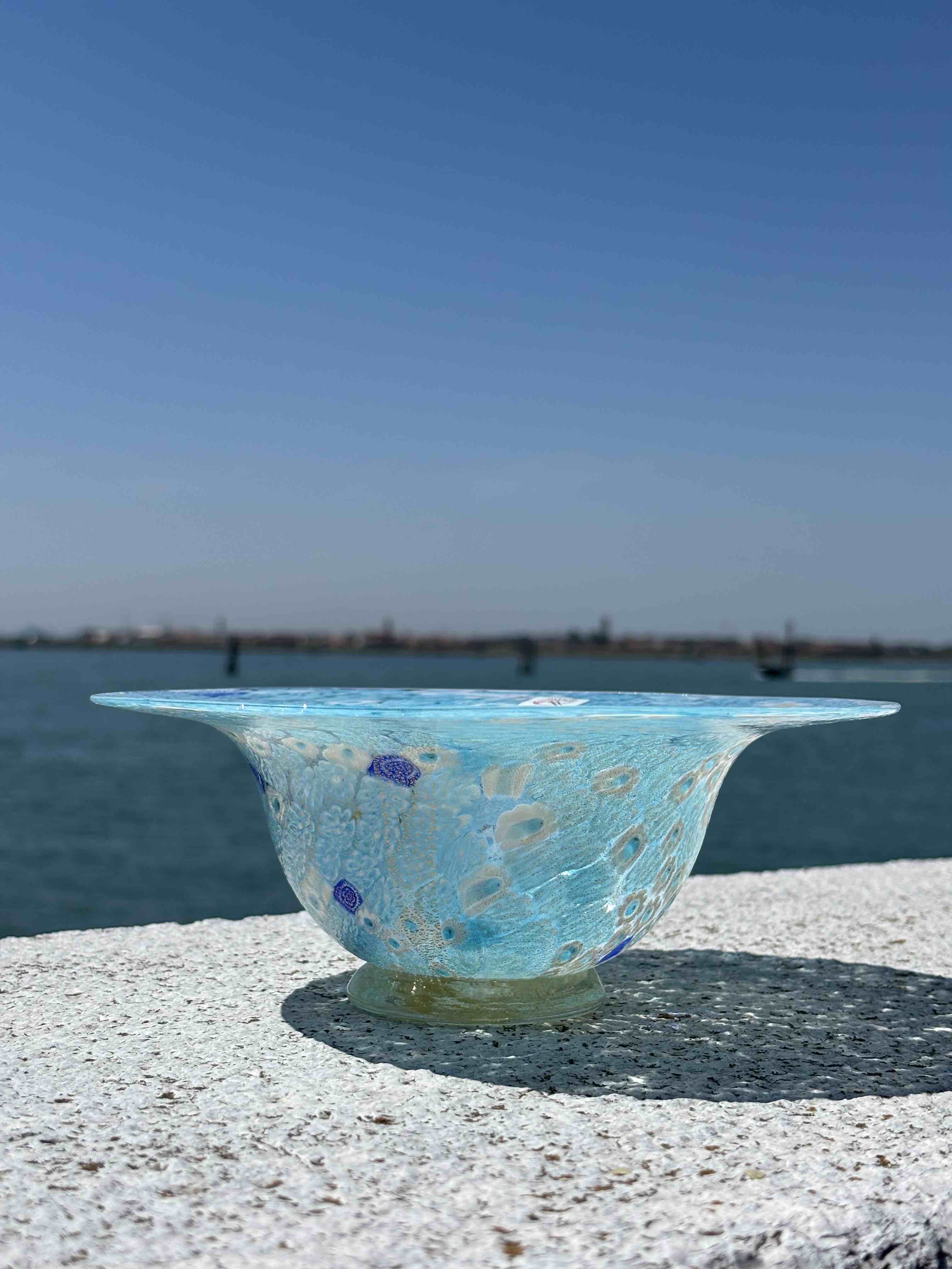 Ciotola in autentico vetro di Murano turchese