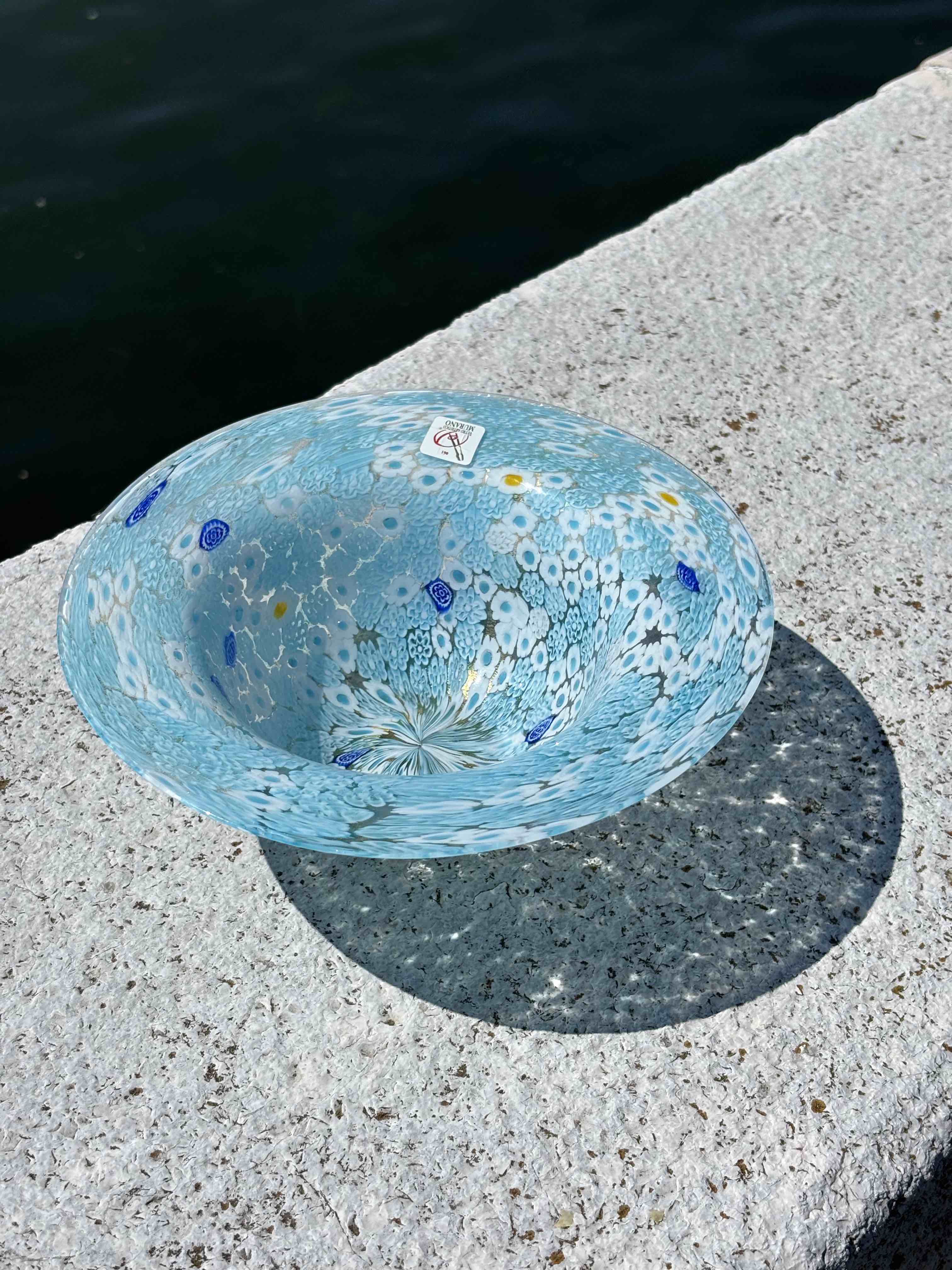 Ciotola in autentico vetro di Murano turchese