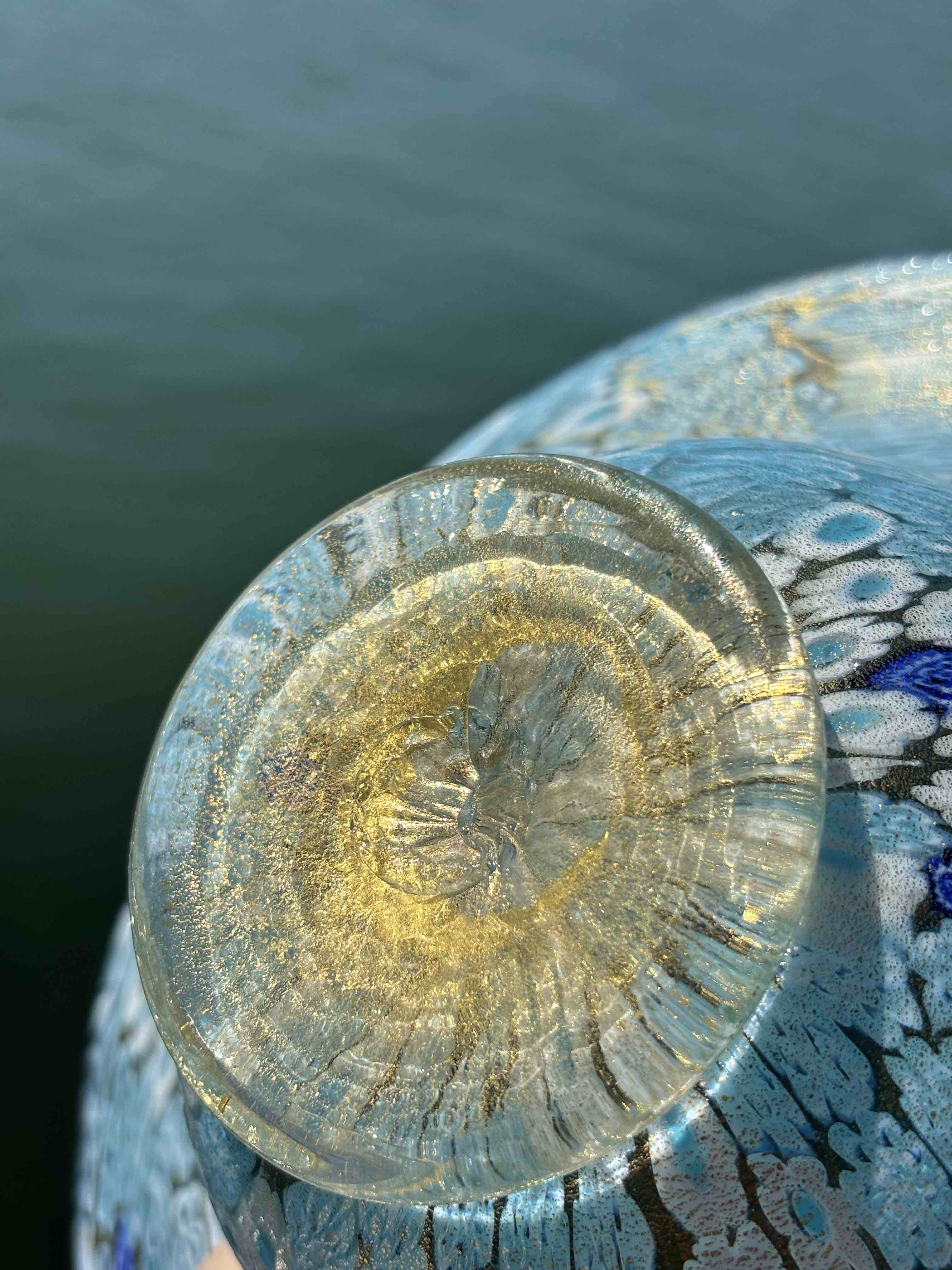Ciotola in autentico vetro di Murano turchese