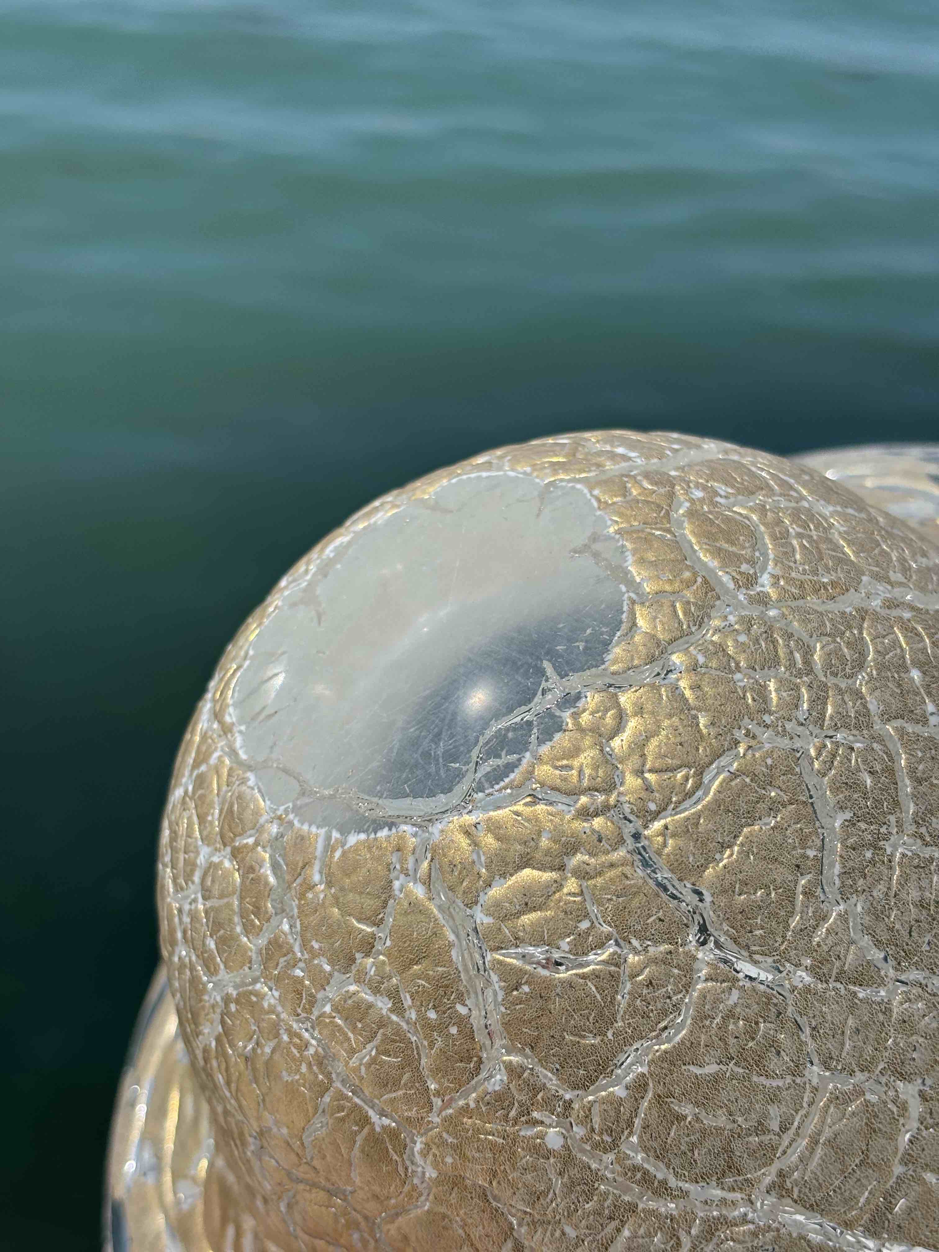 Ciotola in autentico vetro di Murano bianco e oro