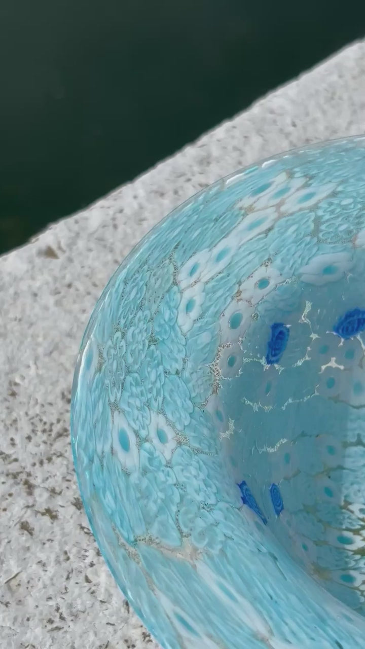Ciotola in autentico vetro di Murano turchese